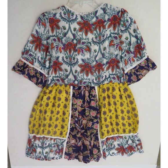 Anthropologie Women's Sz S Purple Patchwork Trapeze Paisley Floral Liika Dress - Picture 10 of 13